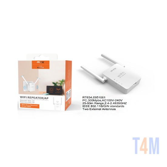 WIRELESS WIFI REPETIDOR MTK RT634 BL BRANCO